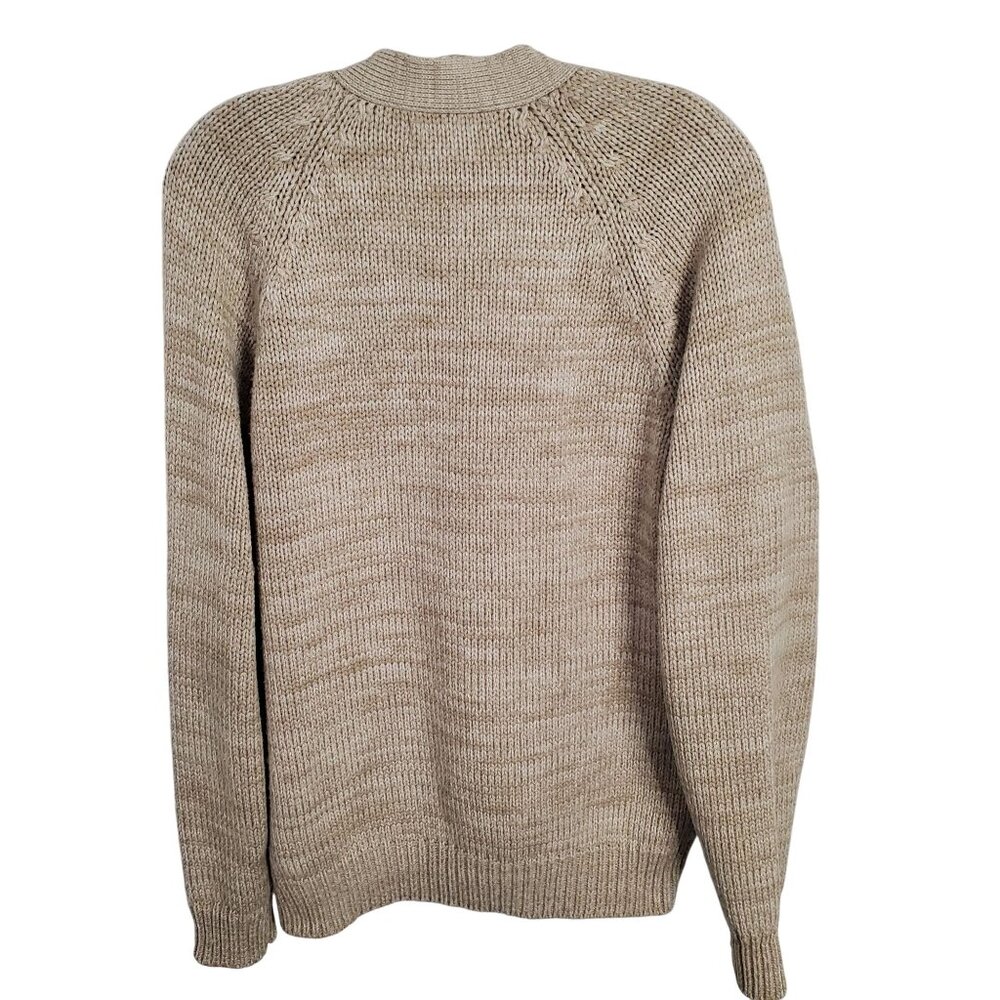 Vintage Career Club Size L Cardigan Grandpa Cable Knit Button Up V neck Pockets - Picture 3 of 9